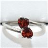 Image 1 : Silver Garnet(0.9ct) Rhodium Plated Ring (~weight 2.55g), Suggested Retail Value $150