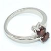 Image 3 : Silver Garnet(0.9ct) Rhodium Plated Ring (~weight 2.55g), Suggested Retail Value $150