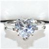 Image 1 : Silver Cubic Zirconia(3.5ct) Rhodium Plated Ring (~weight 4.2g), Suggested Retail Value $200 (Estima