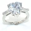 Image 2 : Silver Cubic Zirconia(3.5ct) Rhodium Plated Ring (~weight 4.2g), Suggested Retail Value $200 (Estima