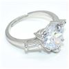 Image 3 : Silver Cubic Zirconia(3.5ct) Rhodium Plated Ring (~weight 4.2g), Suggested Retail Value $200 (Estima