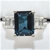 Image 1 : Silver London Blue Topaz(4.5ct) Rhodium Plated Ring (~weight 3.65g), Suggested Retail Value $300 (Es