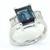 Image 2 : Silver London Blue Topaz(4.5ct) Rhodium Plated Ring (~weight 3.65g), Suggested Retail Value $300 (Es