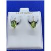 Image 1 : Ladies 14 K Gold Peridot Gemstone Earring Set 1.90 Carat with Certificate Value $ 1650.00