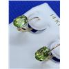 Image 3 : Ladies 14 K Gold Peridot Gemstone Earring Set 1.90 Carat with Certificate Value $ 1650.00