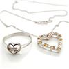 Image 3 : Silver Natural Citrine Cubic Zirconia Heart Shaped Ring And Necklace Set, Suggested Retail Value $24