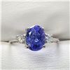 Image 1 : 10K White Gold Tanzanite(1.2ct) Diamond(0.18ct) Claw Set, 1 Very Intense Blue With Purplish Overtone