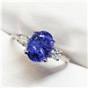 Image 2 : 10K White Gold Tanzanite(1.2ct) Diamond(0.18ct) Claw Set, 1 Very Intense Blue With Purplish Overtone