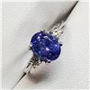 Image 3 : 10K White Gold Tanzanite(1.2ct) Diamond(0.18ct) Claw Set, 1 Very Intense Blue With Purplish Overtone