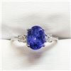 Image 4 : 10K White Gold Tanzanite(1.2ct) Diamond(0.18ct) Claw Set, 1 Very Intense Blue With Purplish Overtone