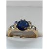 Image 1 : Ladies Blue Topaz Style Round Cut Gemstone 14K GP Ring