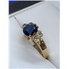 Image 2 : Ladies Blue Topaz Style Round Cut Gemstone 14K GP Ring