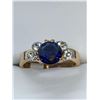 Image 3 : Ladies Blue Topaz Style Round Cut Gemstone 14K GP Ring