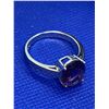 Image 3 : Ladies Oval Cut Amethyst Style Gemstone Silver Ring