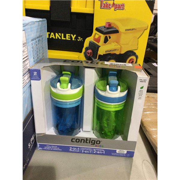 Contigo Kids 2-in-1 SnackerÂ Spill Proof Bottles 2-PackÂ 