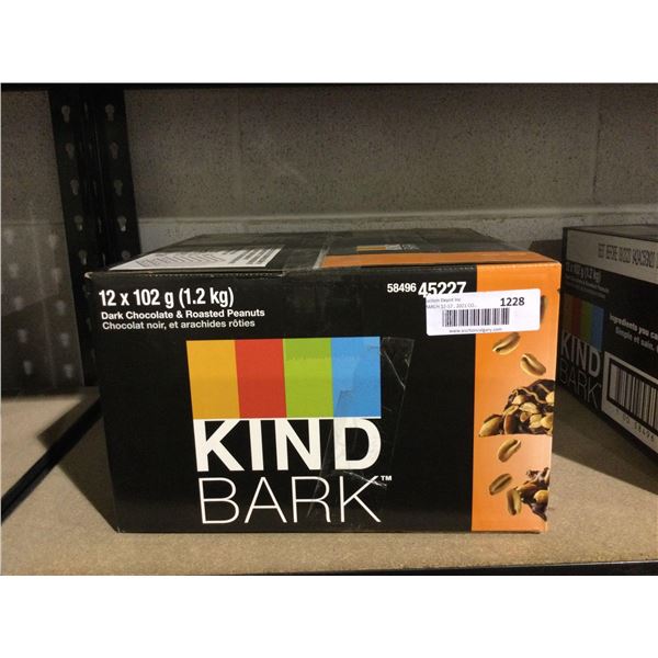 Case of Kind Bark Dark Chocolate Roasted Peanuts Snack (12 x 102g)