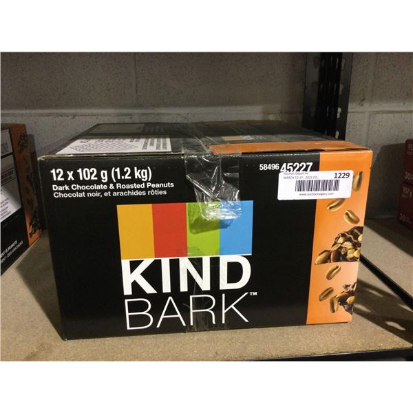 Case of Kind Bark Dark Chocolate Roasted Peanuts Snack (12 x 102g)