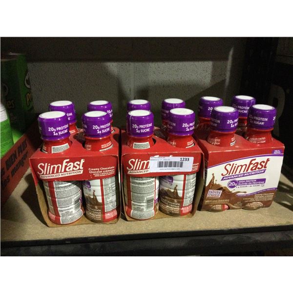 Slim Fast Creamy Chocolate Meal Replacements 4-Pack Lot of 3Â 