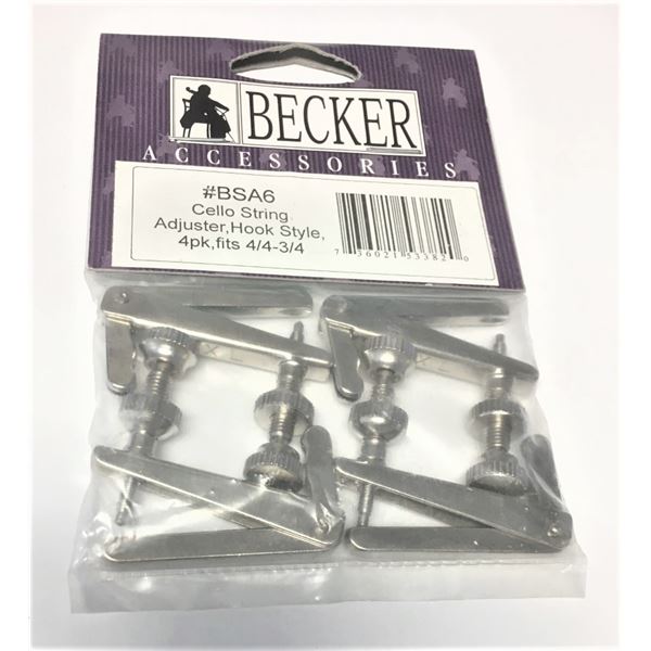 Becker #BSA6 Cello String Adjuster , Hook Style 4 pack