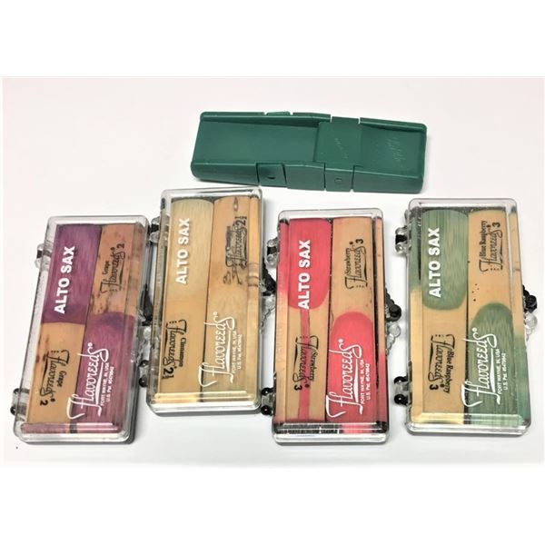 Four Flavoreeds and one Reed Guard - Alto Sax