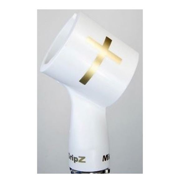 Mic Gripz Classic White with Gold Cross 1002-74
