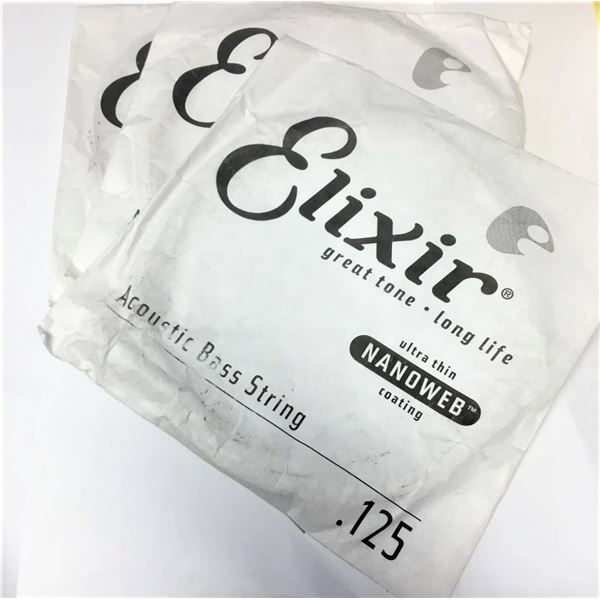 Elixir Strings - Acoustic Guitar String NANOWEB Coating 0.125    QUANTITY OF THREE STRINGS