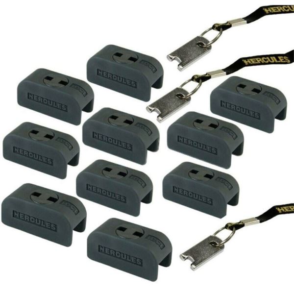 Hercules Guitar Hanger Safety Lock 12 piece set with 3 keys