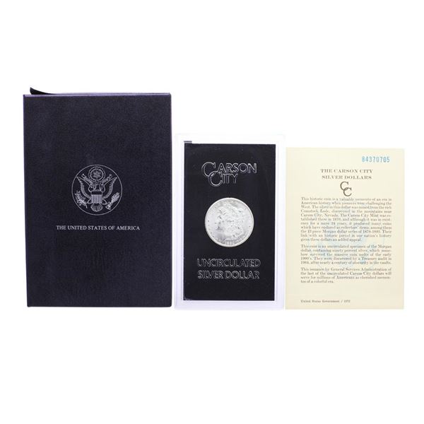 1884-CC $1 Morgan Silver Dollar Coin GSA Hoard Uncirculated with Box & COA