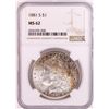 Image 1 : 1881-S $1 Morgan Silver Dollar Coin NGC MS62 Great Toning