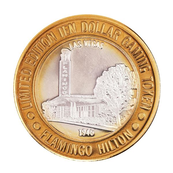 .999 Silver Flamingo Hilton Las Vegas, Nevada $10 Casino Limited Edition Gaming Token