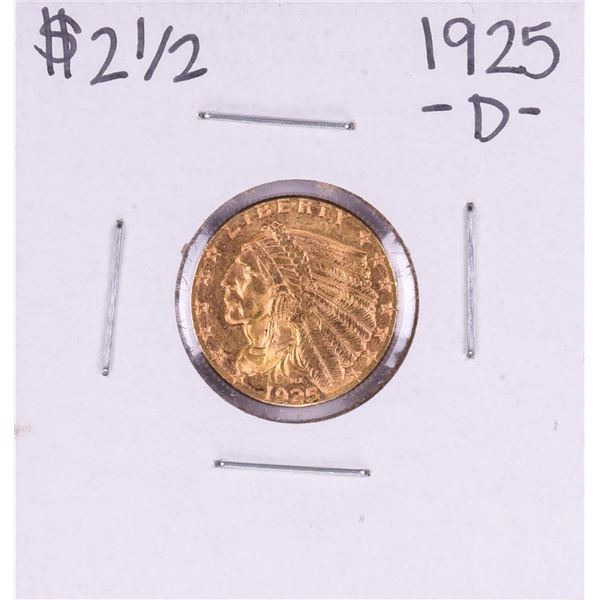 1925-D $2 1/2 Indian Head Quarter Eagle Gold Coin