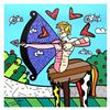 Image 1 : Romero Britto "Sagittarius White" Limited Edition Giclee on Canvas