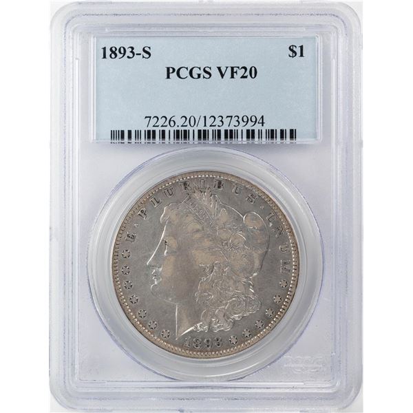 1893-S $1 Morgan Silver Dollar Coin PCGS VF20