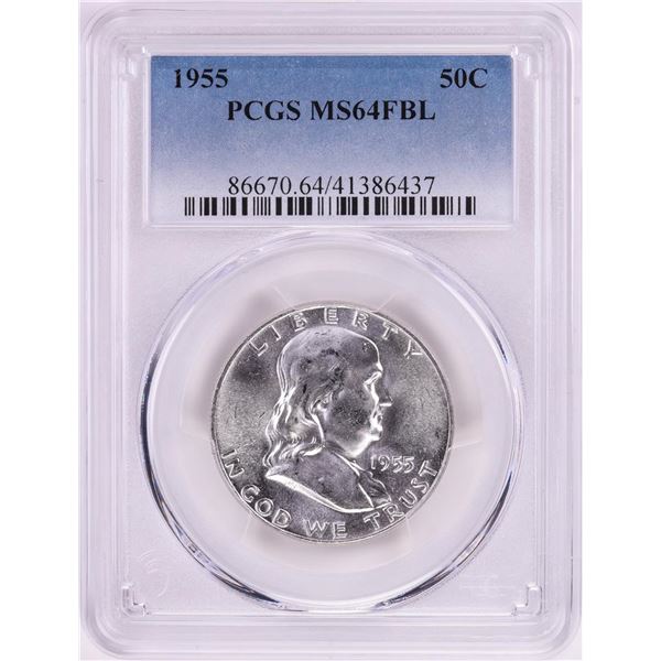 1955 Franklin Half Dollar Coin PCGS MS64FBL