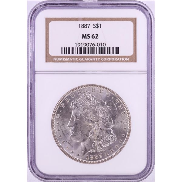 1887 $1 Morgan Silver Dollar Coin NGC MS62