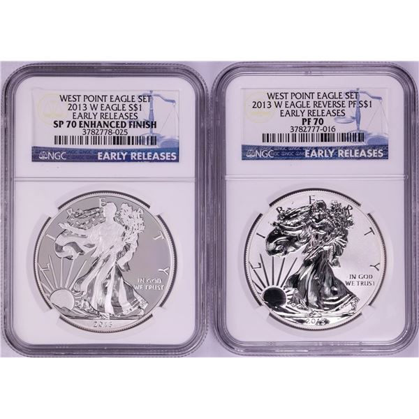 Lot of 2013-W $1 Proof American Silver Eagle Coins NGC SP70/PF70 Ultra Cameo
