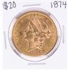 Image 1 : 1874 $20 Liberty Head Double Eagle Gold Coin