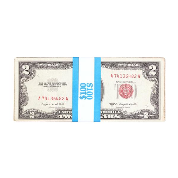 Lot of (50) 1953A/B/C $2 Legal Tender Notes