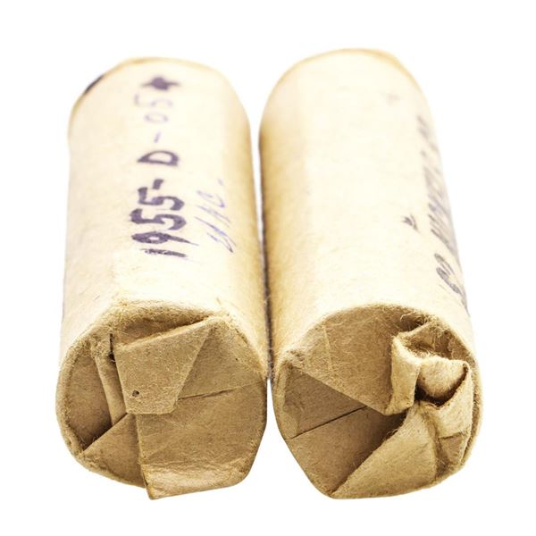 Lot of (2) Roll of (40) Brilliant Uncirculated 1955-D Jefferson Nickel Coins