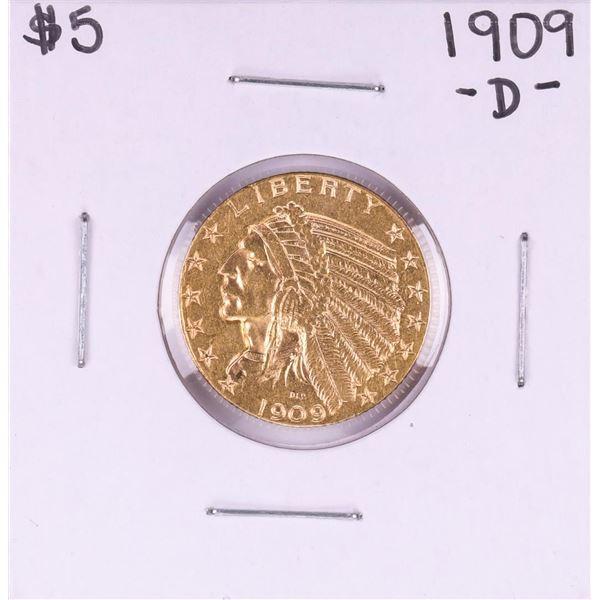 1909-D $5 Indian Head Half Eagle Gold Coin