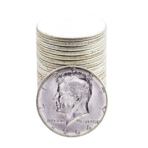 Roll of (20) Brilliant Uncirculated 1964 Kennedy Half Dollar Coins