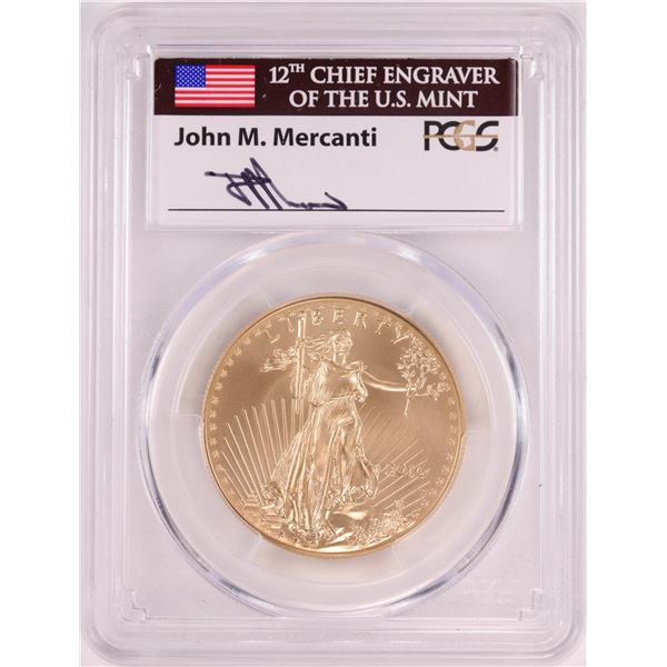 2016-W $50 Burnished American Gold Eagle Coin PCGS SP70 John Mercanti Signature