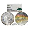 Image 1 : 1881-S $1 Morgan Silver Dollar Coin NGC MS64* Star CAC Amazing Toning