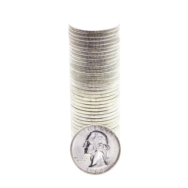 Roll of (40) Brilliant Uncirculated 1964-D Washington Quarter Coins