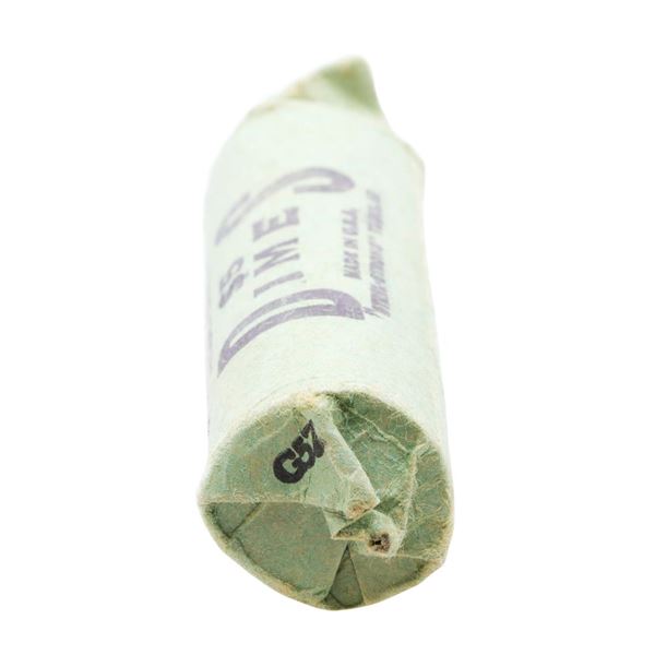 Original Bank Wrapped Roll of (50) Brilliant Uncirculated 1955 Roosevelt Dime Coins