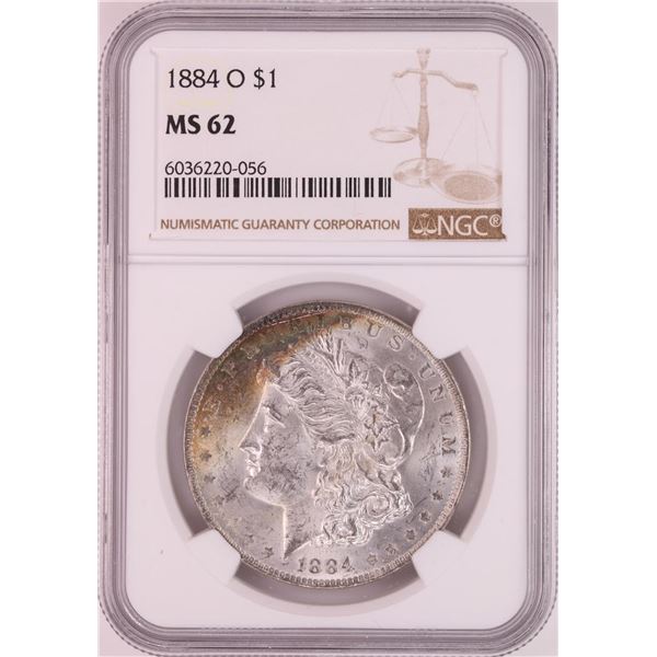 1884-O $1 Morgan Silver Dollar Coin NGC MS62 Nice Toning
