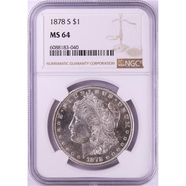 1878-S $1 Morgan Silver Dollar Coin NGC MS64