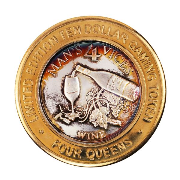 .999 Fine Silver Four Queens Casino Las Vegas, NV $10 Limited Edition Gaming Token