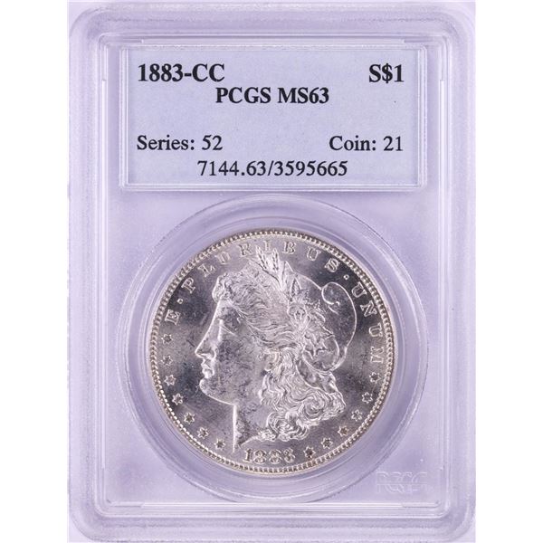1883-CC $1 Morgan Silver Dollar Coin PCGS MS63