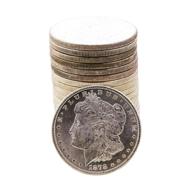 Roll of (20) Brilliant Uncirculated 1878-S $1 Morgan Silver Dollar Coins